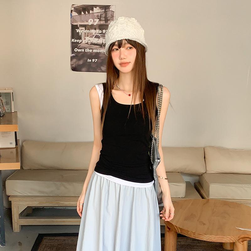 Women's Suspender Vest Wears New Style Waist-hugging French Sleeveless Top for Women