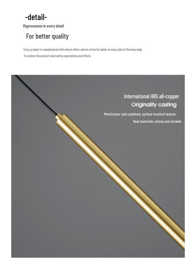 Cross-Border Copper Minimalist Pendant Light for Bedside or Dining