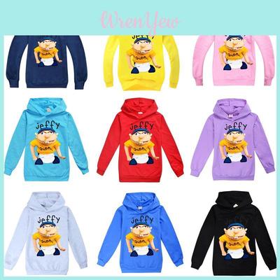 Adorable Kids Jeffy Print Hoodie Soft And Comfortable Long Sleeve Sports Shirt