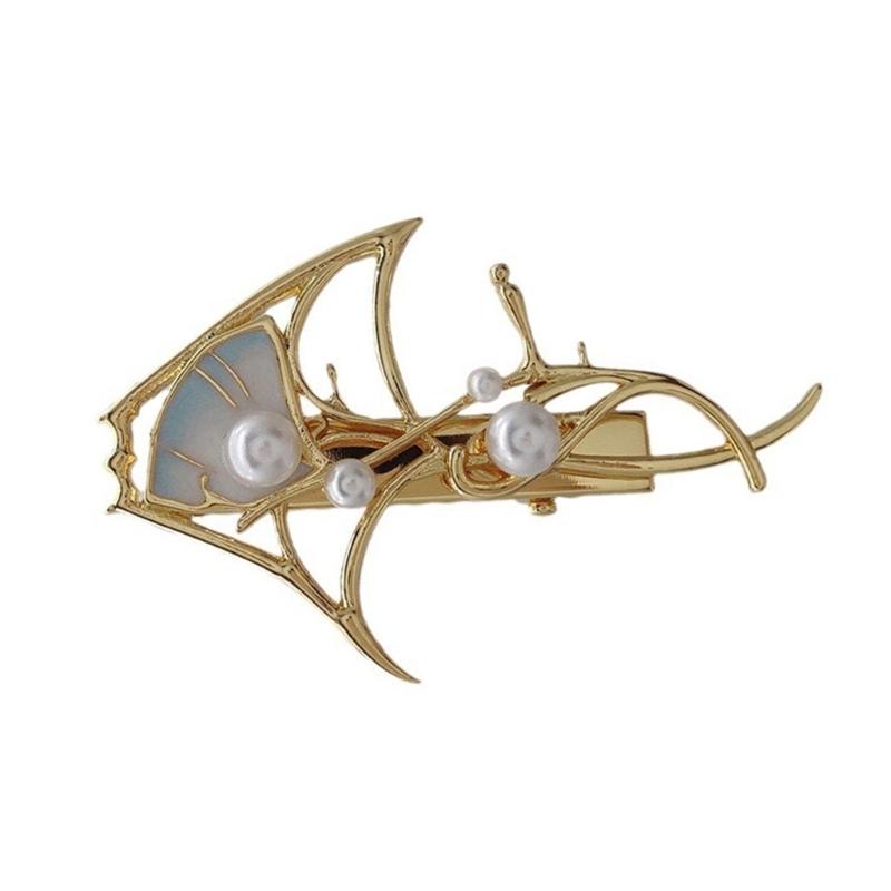 

Chic Pearls Embellished Hair Accessory Alluring Pearls Hairpiece Manta Designs Hair Clip for Personal Style Expression 1