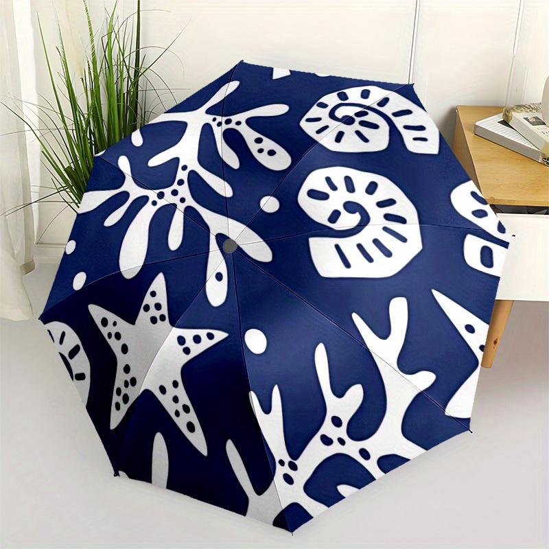 1pc Ocean Life Automatic Open/Close Umbrella with One Touch Button,, Windproof Design   Lightweight Portable Umbrella for Women & Men6130