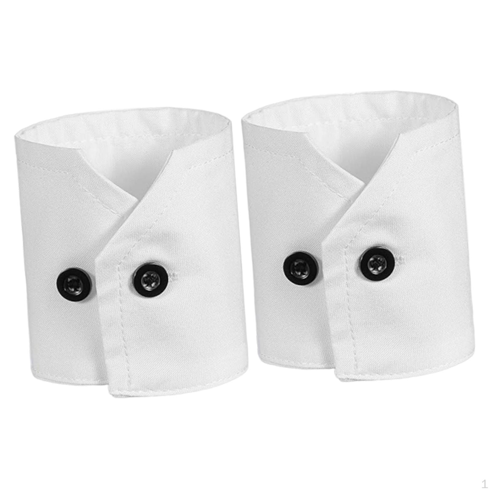 

1 Pair Decorative Faux Cuffs for Women, Detachable Wrist Accessories with Removable Button, Suitable Black button