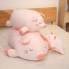40cm Squishy Pink Pig Doll Plush Toy Down Cotton Stuffed Sleepy Cartoon Animal Lying Pillow Back Support Plushie Gift