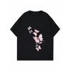 Butterfly Print T Shirt Black Pink Butterflies Casual Wear Women Fashion Top Summer Outfit Streetwear Trendy Loose Fit Style