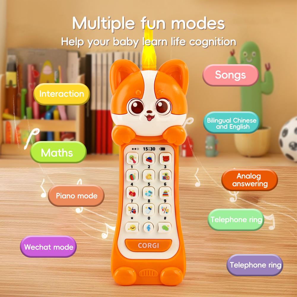 Baby Phone Toy Music Sound Telephone Sleeping Toys With Teether Simulation Phone Kids Infant Early Educational Toy Kids Gifts
