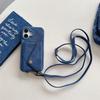 Applicable To iphone14Pro Denim Card Case Crossbody 11/12promax Envelope Card Case Change Protective Case