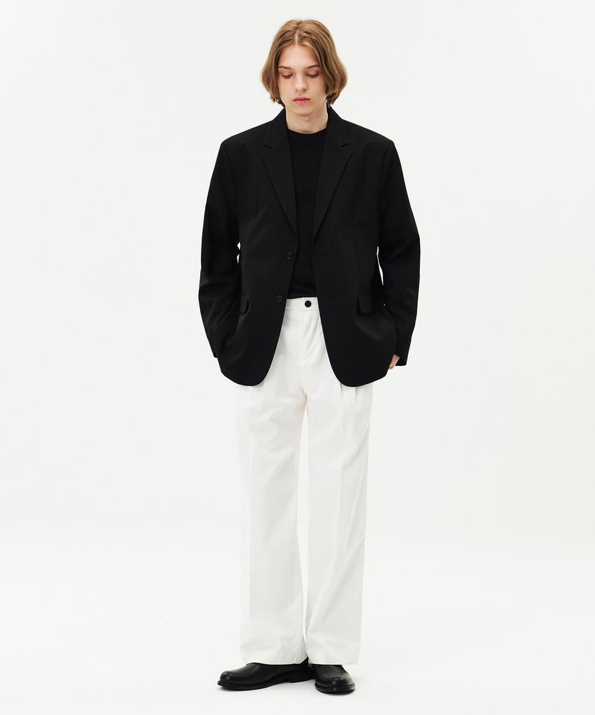 TOPBOY Essential Cotton Two-Tuck Wide Chino Pants Ivory