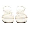 Zara Leather Flat One Strap Sandals Women sandals White 2814210001