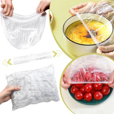 500PCS Plastic Bowl Covers, Food Covers, Bowl Covers For Bread Proofing, Plastic Covers For Bowls With Elastic, Reusable Fresh Keeping Bags