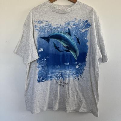 Vintage 90s Μπλουζάκι Δελφίνι Ανδρικό XXL St Pete Beach Φλόριντα Μονή Ραφή Ζώα Unisex Μπλουζάκι