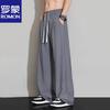 ROMON Men's Summer Casual Ice Silk Pants