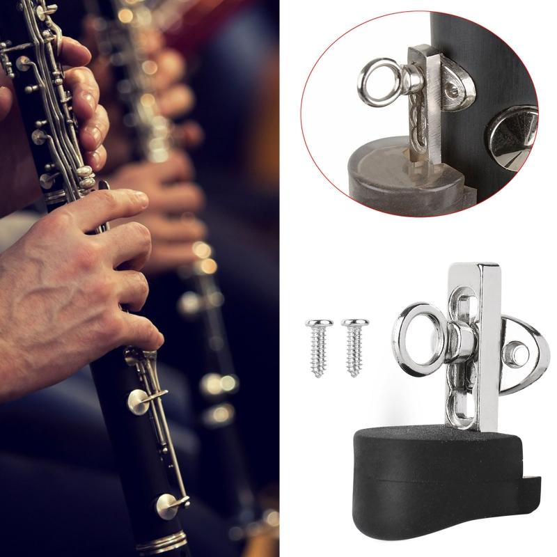 Rostfritt Stål Klarinett Tumstöd Justerbart Oboe Klarinett Tumfingerstöd Klarinett Träblåsinstrument Tillbehör
