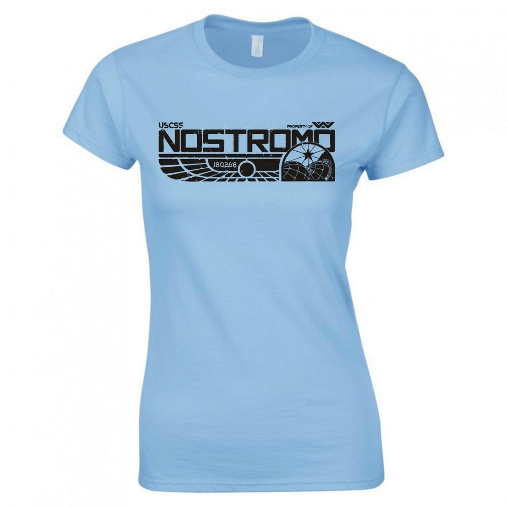 Inspired By Alien Nostromo Logo Cult Movie Ladies Skinny Fit TShirt S