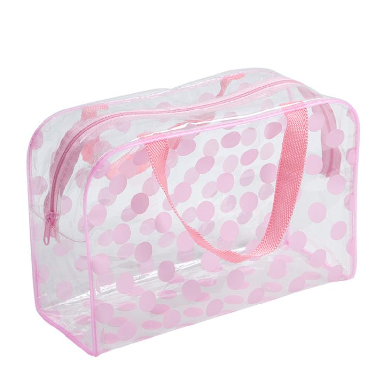 Transparent Polka Dot Women's Makeup Bag Waterproof PVC Cosmetic Bag Portable Women Storage Bag Toiletries Female Wash Bag