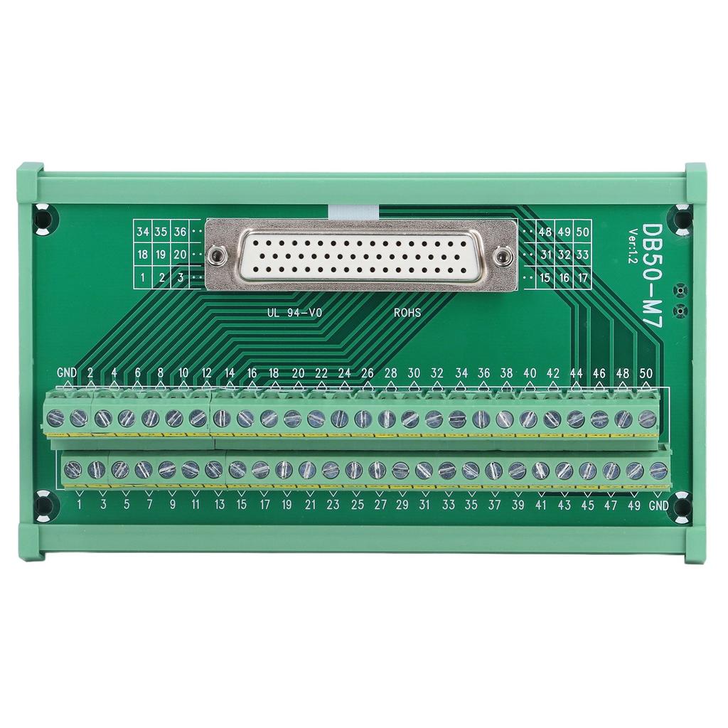 Adaptor DB50 la conector terminal, placă PCB, mamă dreaptă, DC60V, DB50-M7