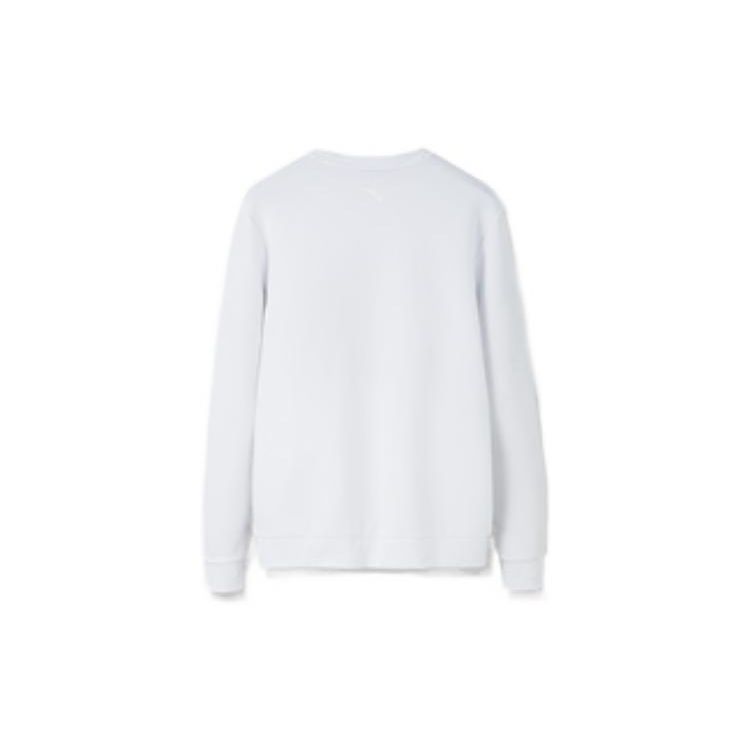 Anta Solid Color Printed Logo Crew Neck Pullover Fleece-Lined Sweatshirt Men Tops White 152247702-1