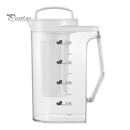 

Большой кувшин для воды со шкалой 1,6 л/2,2 л, пластиковый кувшин для холодильника, съемный фильтр, чайник для льда, лимонада, сока, напитка, банка для горячих и холодных напитков S