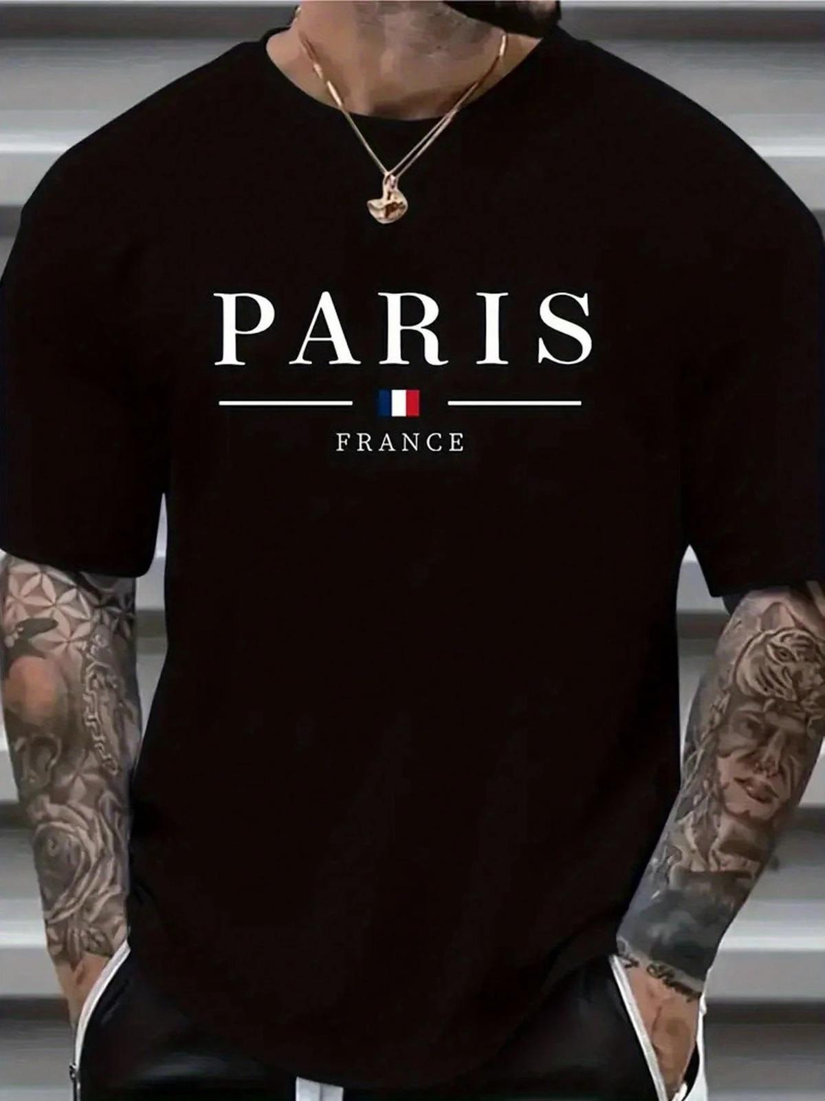 

Paris-Inspired Cotton T-Shirt - Breathable, Machine Washable, PARIS 4XL