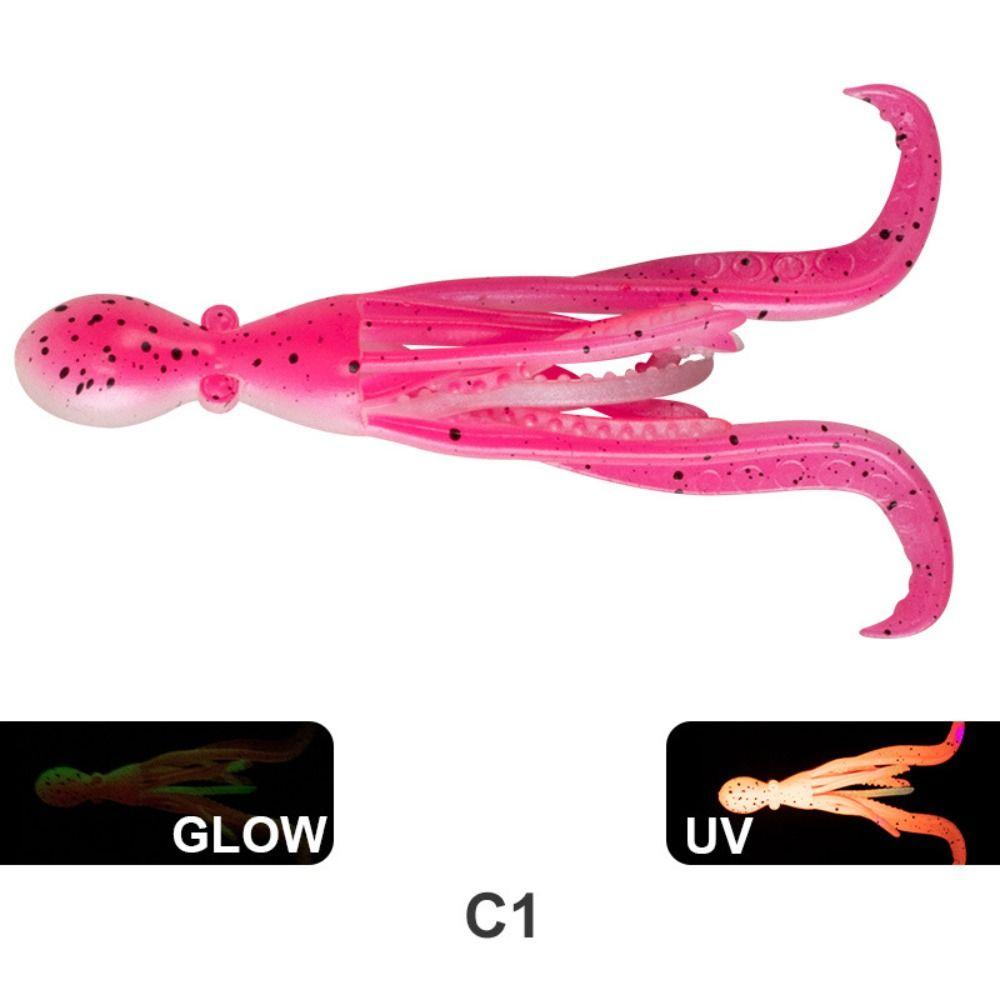 TPE Material Octopus Squid Lure 9.5cm 5g Fishing Tackle 2024 Squid Skirt Lure 9.5cm 5g-Pink-3D