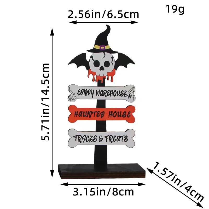 Halloween Pumpkin Ghost Wooden Table Ornament Craft Halloween Home Table Decoration Supplies Halloween Party Kids Gift Favors