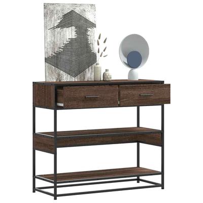 Console Table, Brown Oak, 90X35X80 Cm