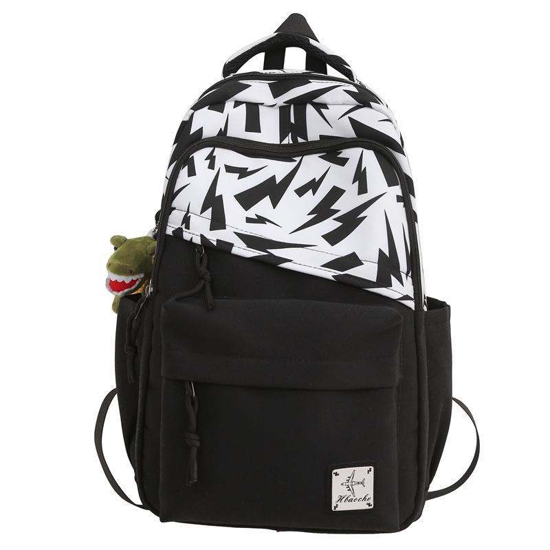 Schoolbag School Bag Male College Student Large Capacity High School Junior High School Student Versatile Tide Brand Backpack Girls Backpack ins 