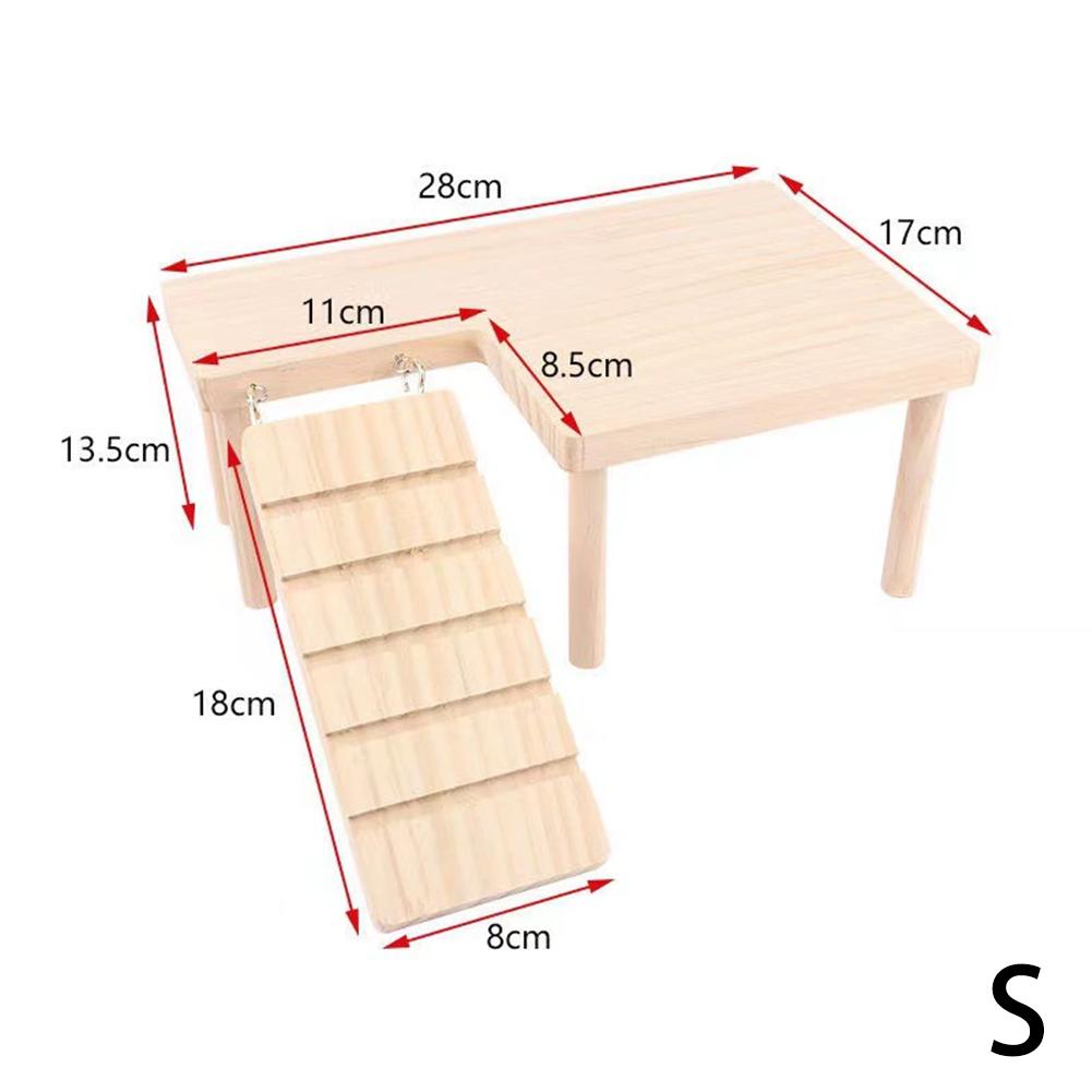 

Pine Wood Hamster Ladder Platform Climbing Toy House Cage Accessories for Small Pets Hamster Mice Pet Supplies Left staircase 28*17*13.5cm