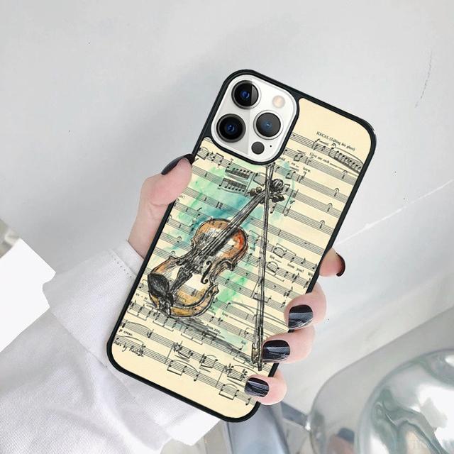Music Violin dance piano papaer Phone Case For iPhone 17 Air 15 16 14 11 12 13 Pro MAX Plus
