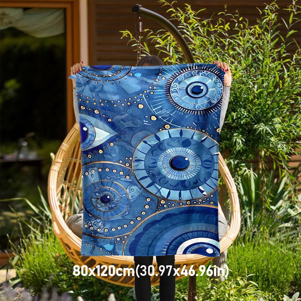 

1pc Eyes Pattern Outdoor Flannel Blanket Soft Warm All-Season Throw for Sofa Bed Car Camping Office, Cozy Gift Idea1178S 80x120cm(31x47inch)