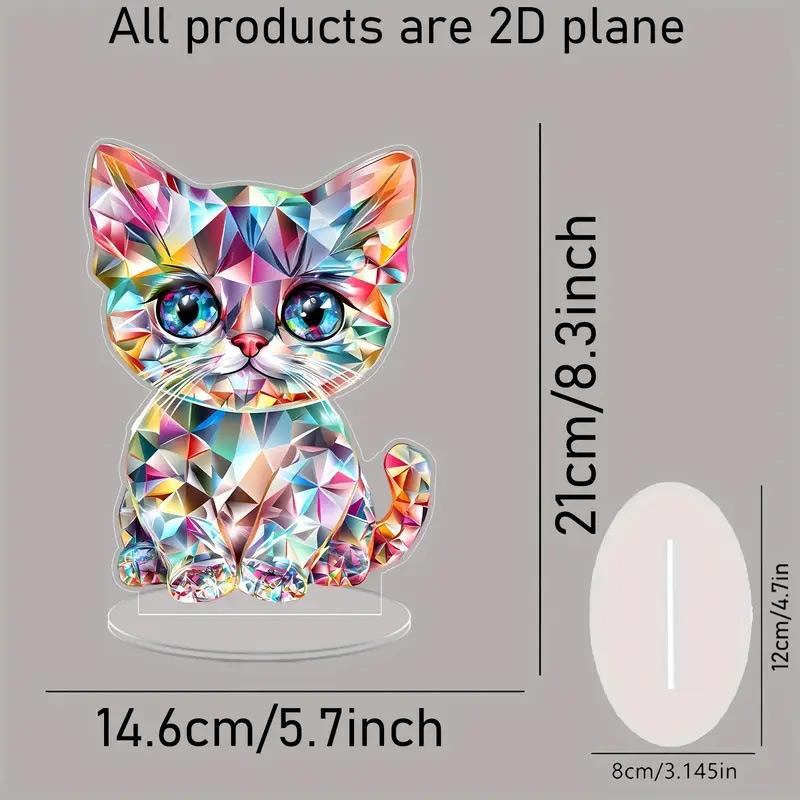 2D Acrylic Colorful Animals Ornaments Cute Desktop Handicrafts Statue Home Standing Decoration Surprise Gifts for Kids Adults
