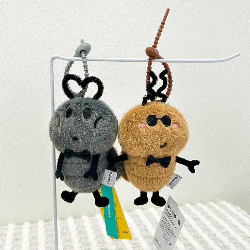 Glasses Cockroach Plush Toy Boys Bean Eye Keychain Girls Backpack Talk Heart Eye Insect Pendant