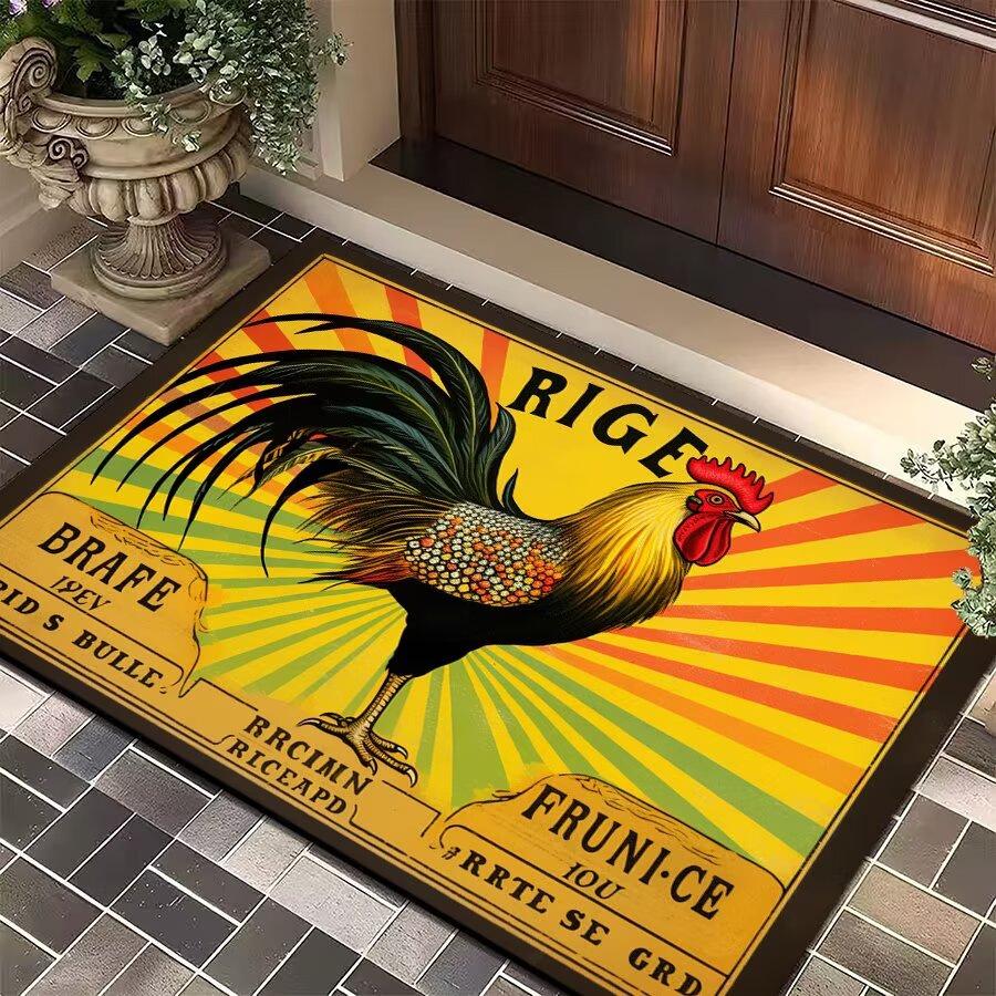 

Creative Rooster Doormat Non-slip Floor Mat for Bathroom Kitchen Living Room Entrance Rug Home Decor Funny Animal Door Carpet 40x60cm
