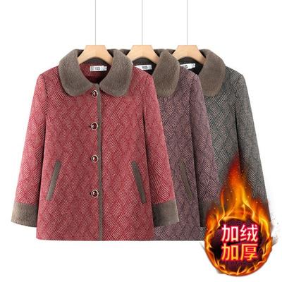 Winter Mink Fleece Jacket Fleece Thickened Women's Thermal Top Old Lady Cotton-padded Coat