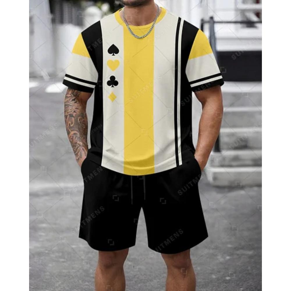 Men's Short-sleeved Shorts Set Casual Fashion Simple Sports Suit Breathable Unisex Sports Clothing