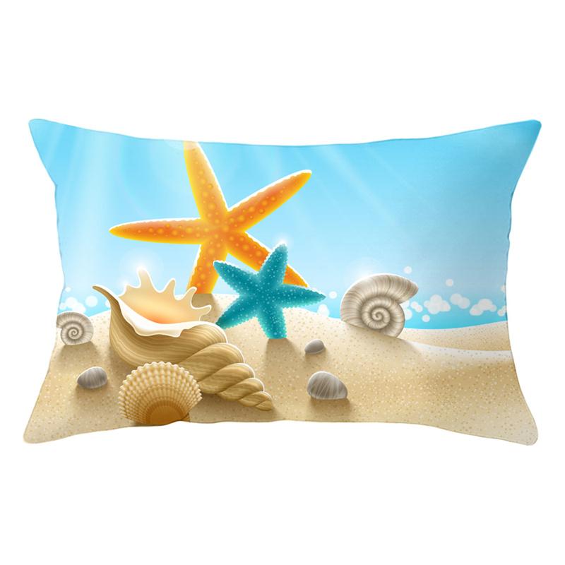 30x50cm Ins Sommer Strand Kissenbezug Meer Seestern Muschel Shell Kissen Abdeckung Sofa Hause Dekoration Landschaft Polyester kissenbezüge