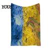 Pre-treated Blanket Oil Painting Nap Blanket, Soft Warmth Double-Sided Flannel, Digital Cozy Warm Flannel Print Shrink-Resistant Machine
