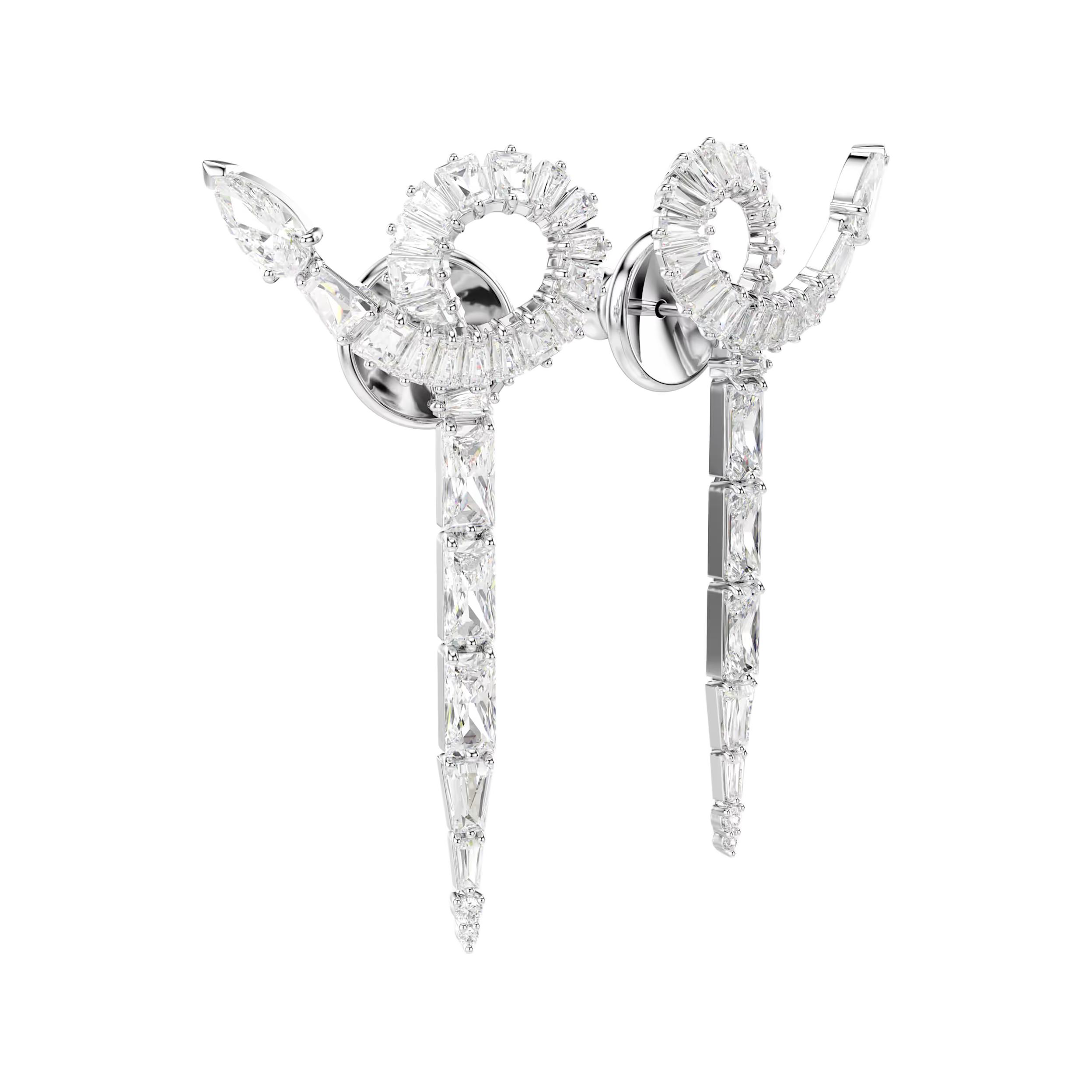

Swarovski Snake Solid Color Teardrop Shape Cubic Zirconia Rhodium Plated Earrings Women earrings Silver 5698891 Box (Random Color)