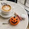 Dekorativer Taschenanhänger für Halloween Mini-Münzbörse Schlüsselanhänger, Kürbis Geldbörsen-Anhänger, Falsches niedliches geformtes Etui Leder Kleingeld Kartenhalter, Geschenke Damen