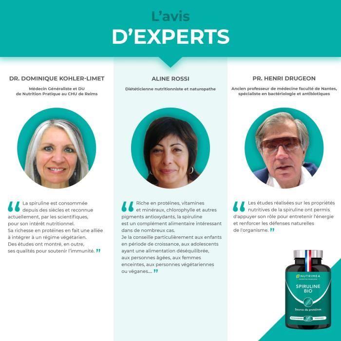 Spiruline bio pure certifiée ab sans excipient - 540 comprimés 500 mg - protéines, vitamines, oligo-éléments et caroténoïdes -