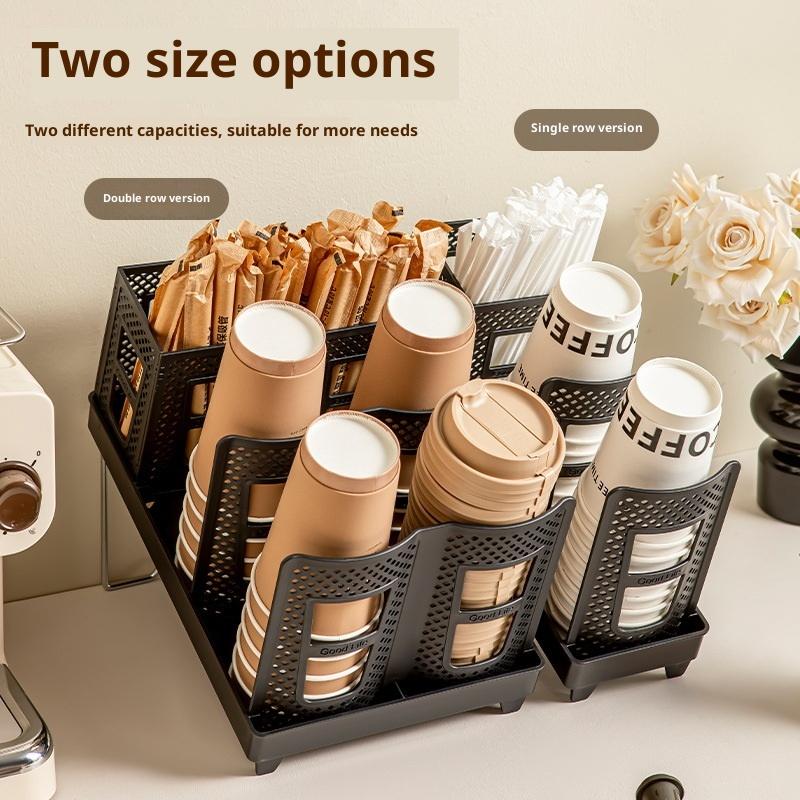 Detachable Multifunctional Disposable Paper Cup Holder Single Double Size Coffee Cup Storage Rack Plastic Ground Mounted Home