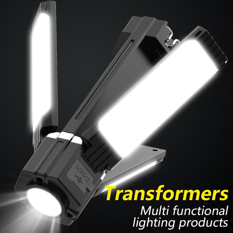 Rechargeable Outdoor Camping Light Tent Lamp Portable Foldable Flashlight Emergency Power Bank Work Floodlight