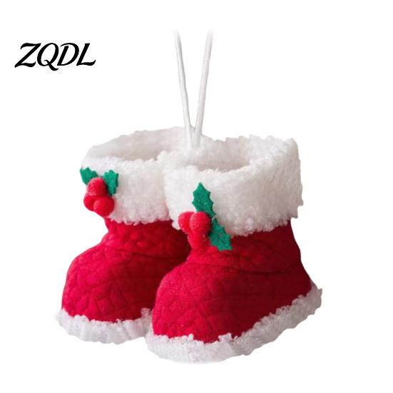 Holiday Stocking Gift Tag Soft Plush Christmas Boot Ornament, Decorative Knitted Tree Hanging Ornament Pendant for Xmas Tree, Party Decor Kids Sock
