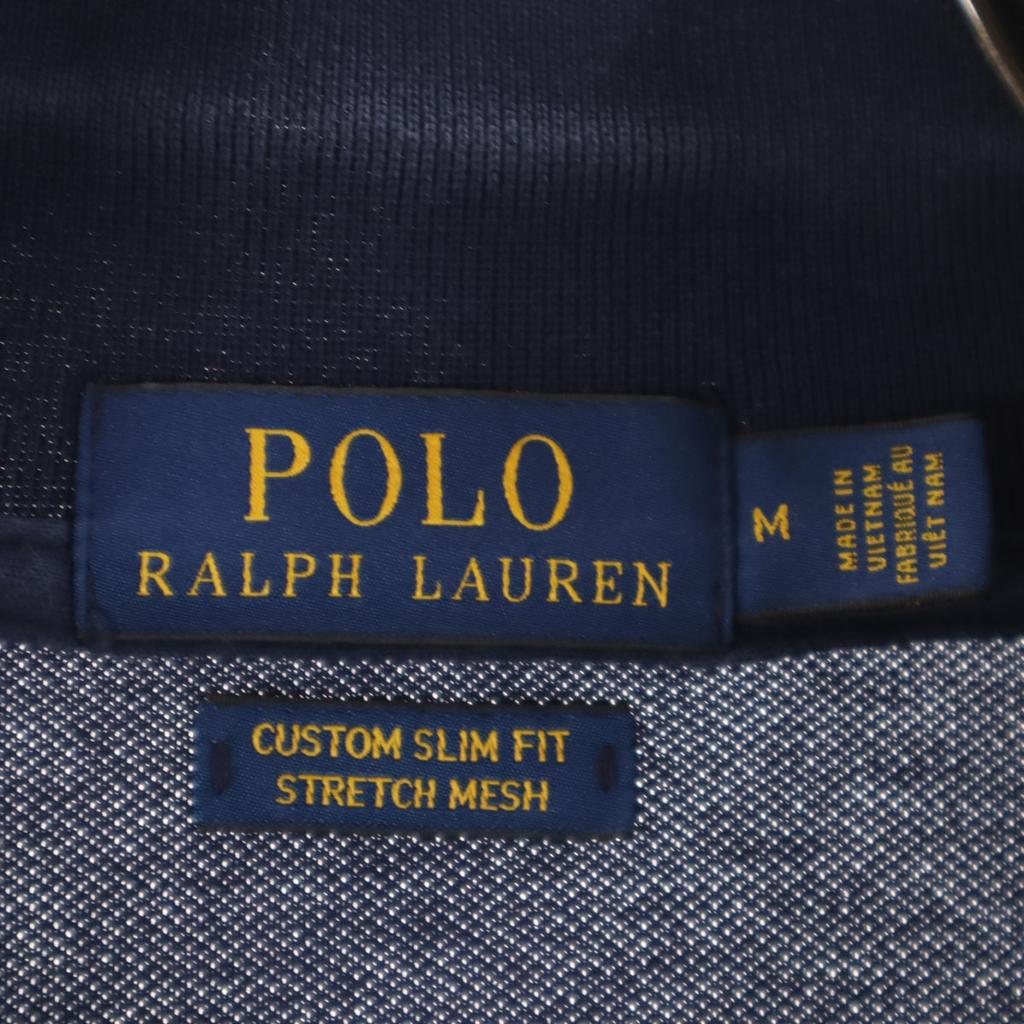 Polo Ralph Lauren Long Sleeve Polo Shirt M Navy Kanoko Fabric Men's Used