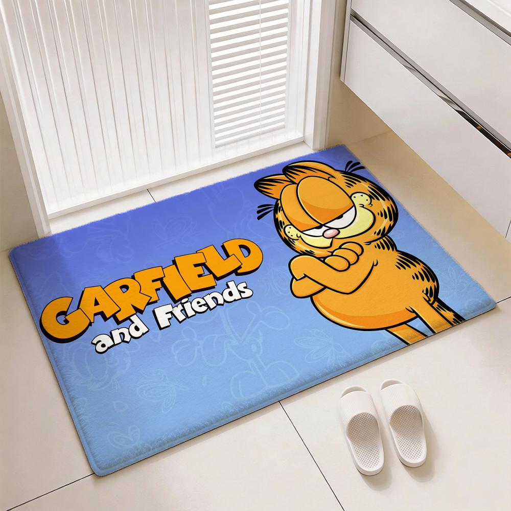 Classic Comic Cat G-Garfields Floor Mat Soft Thickened Flannel Door Mat Non-Slip Living Room Rug Home Decor