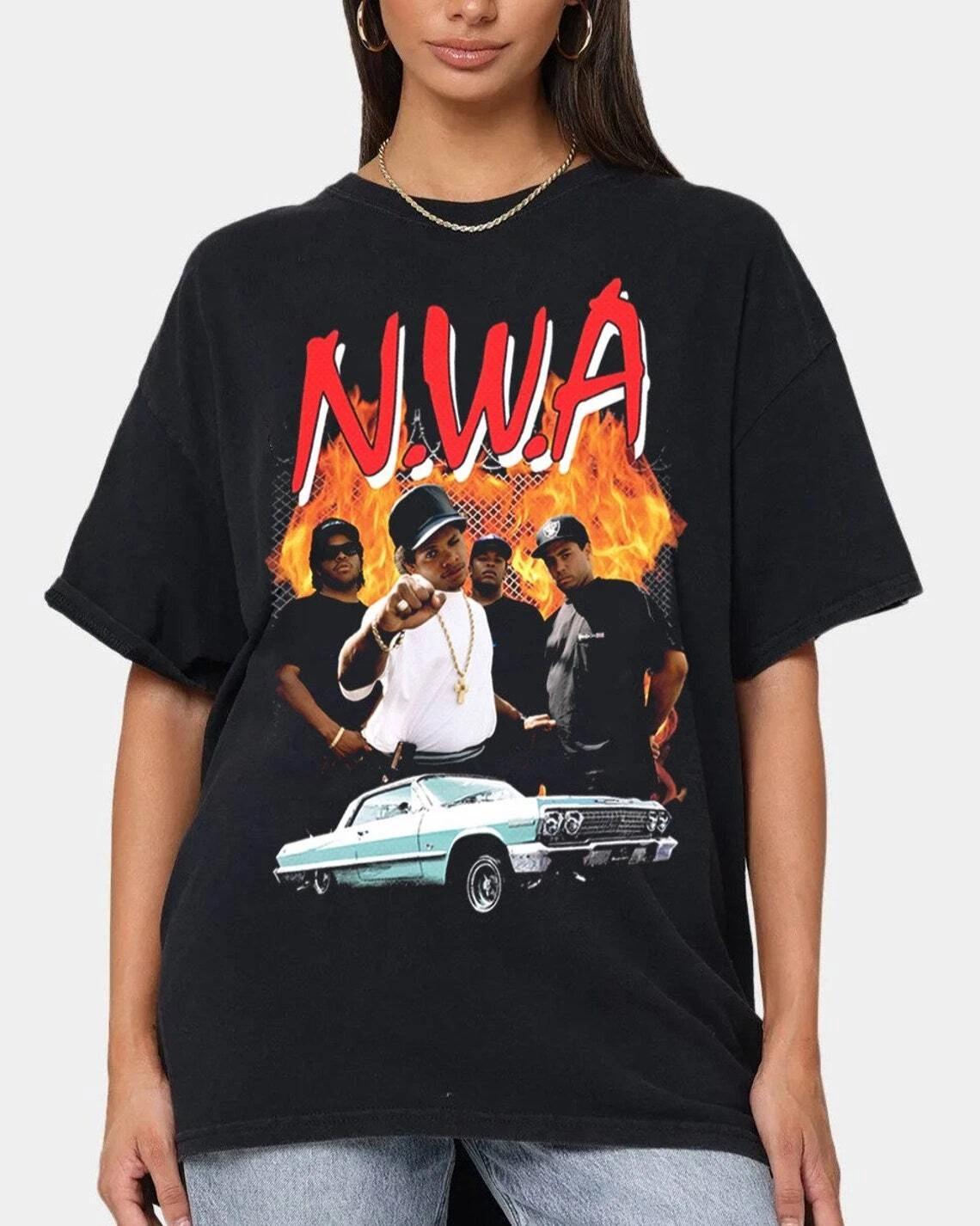 

NWA Eazy E Hip Hop Unisex Tshirt Black Cotton All Sizes Unisex Unisex Women Summer Unisexs TShirt Black Casual Crew Neck Cotton Tee S