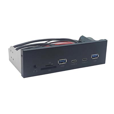 5.25Inch USB3.2 Gen1 Front Panel With Memory Card Slots And Double USB3.0 +Type C Port Earphone Adapter