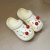 Cave shoes female cute cherry DIY summer new wear fashionable versatile height increase thick sole non-slip bag head slippers