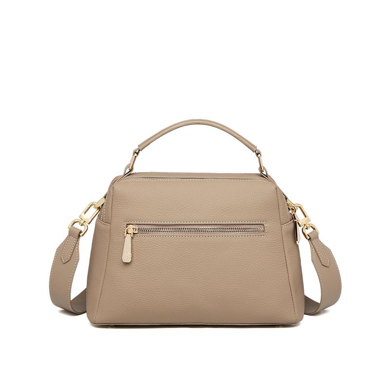 Genuine Leather Shoulder Bag with Crocodile Pattern Real Skin High-quality Feminine Milk-colored Bags