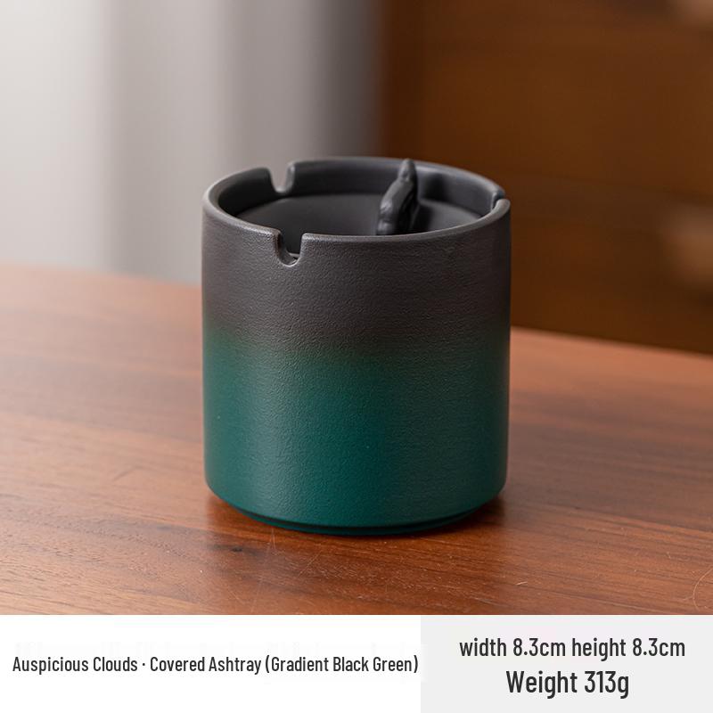 Large Ceramic Ashtray – Creative Retro Chinese Style for Living Room or Office