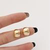 New Fashion Gold Color Metal Matte Brushed Earrings for Women Exquisite Minimalist Frosted Round Ear Buckle Jewelry Accessories